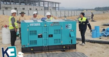 เช่าเครื่องปั่นไฟพร้อมติดตั้ง Modern business facility powered by a backup generator during blackout