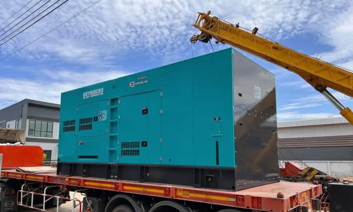 Heavy-duty construction generator positioned at a remote job site, ready for continuous use